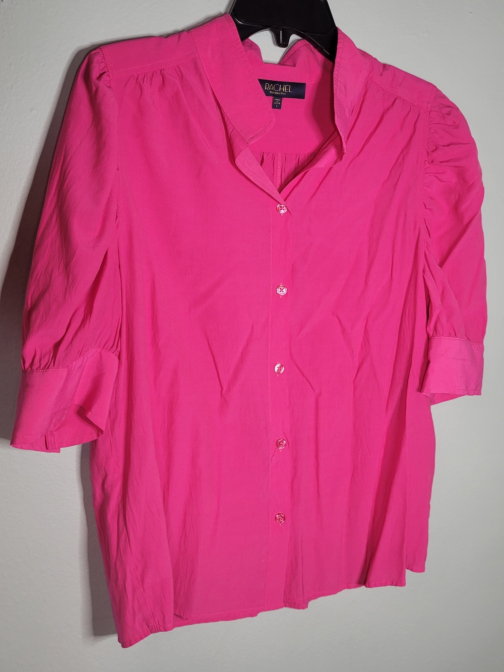 Rachel Hot Pink Button-Down Blouse